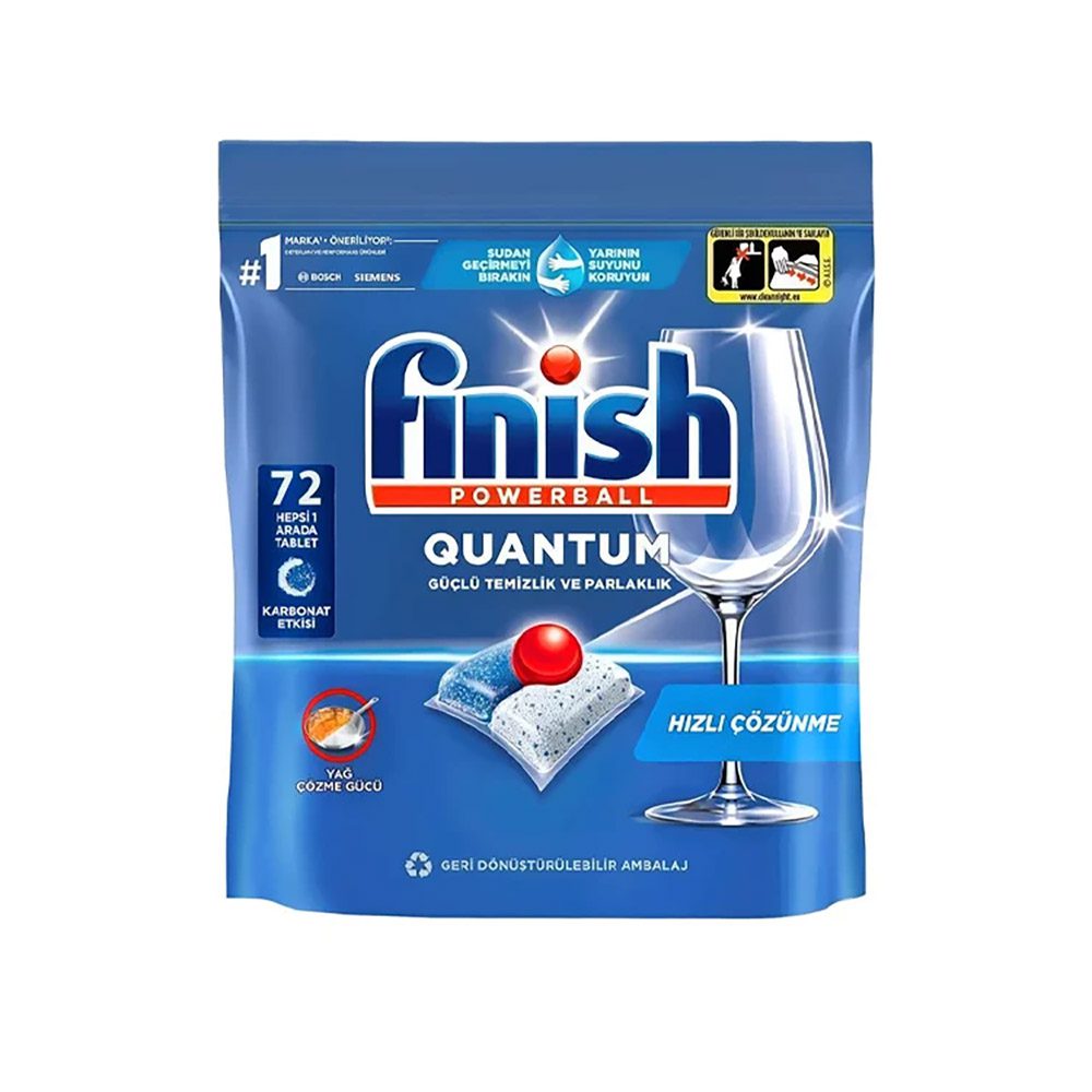 Finish Quantum 72 Hizli Cozunme قرص ماشین ظرفشویی فینیش مدل کوانتوم Hepsi 1 Arada بسته 72 عددی - Image 1