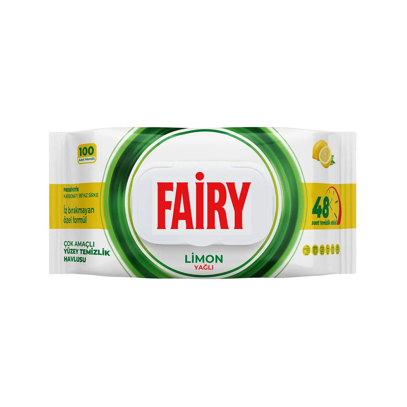 Fairy Çok Amaçlı Yüzey Temizlik Havlusu 100 Yaprak Limon Yağlı دستمال مرطوب تمیز کننده چند منظوره سطوح فیری Fairy با رایحه لیمو بسته 100 عددی - Image 1