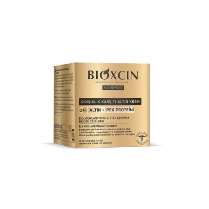کرم طلایی ضد چروک بیوکسین Bioxcin مدل Age Reverse حجم 50 میل