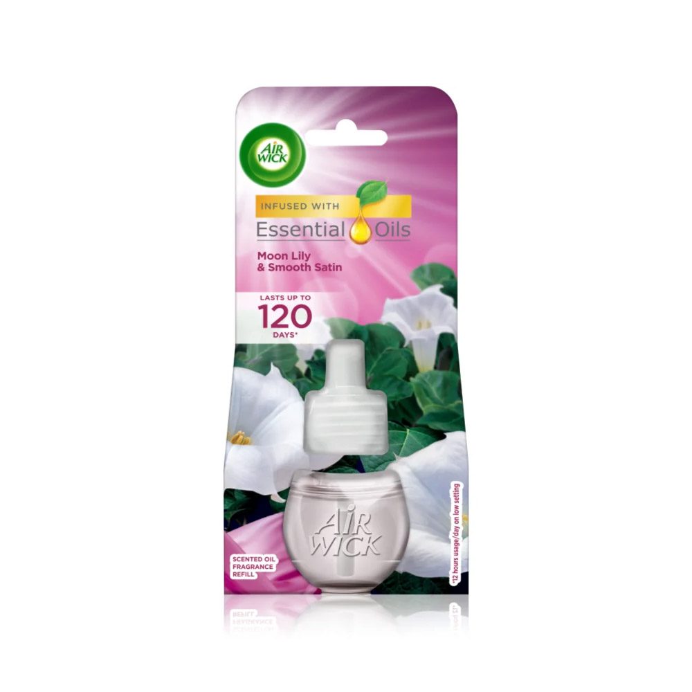 diffuser refill air wick moon lily & smooth satin 120days یدک خوشبو کننده هوا ایرویک Air Wick با رایحه Moon Lily & Smooth Stain - Image 1